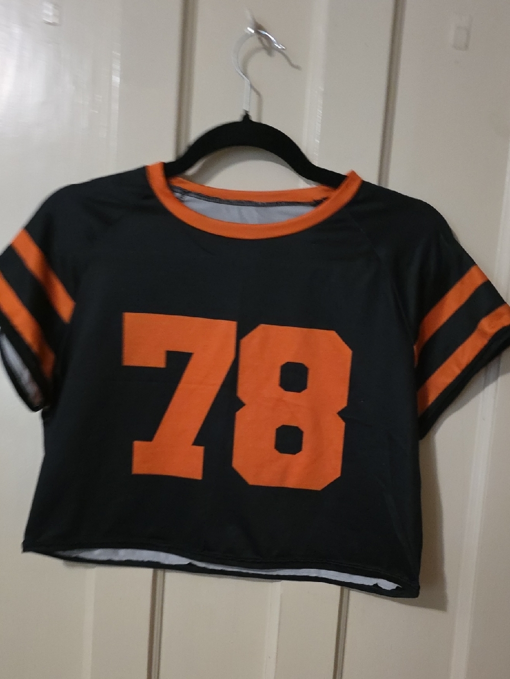 Women's Black & Orange Number 78 Football Tee